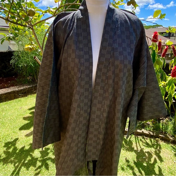 NEW Men’s Kimono Robe Yukata Long Sandals Belt and Pouch Bag - Picture 7 of 17